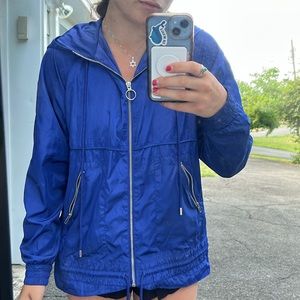 Blue raincoat